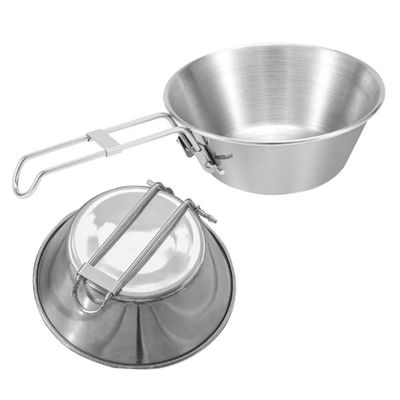 CAKEEYUM Travel Sierra Cup Camping Tableware Equipment Bowl Set Backpacking 304 Stainless Steel Carry Fold Sturdy Measuring 500ml 2PCS Camping Tableware Equipment BowlTravel Sierra CupFolding Bowl C