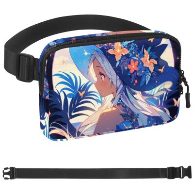 NineFit Basics Starry Sky Art Girl Pattern Crossbody Fanny Pack for Men&Women,Belt Bag for Travel Casual Walking Running Hiking Cycling, 1.5x9.0x5.9in/4x23x15cm