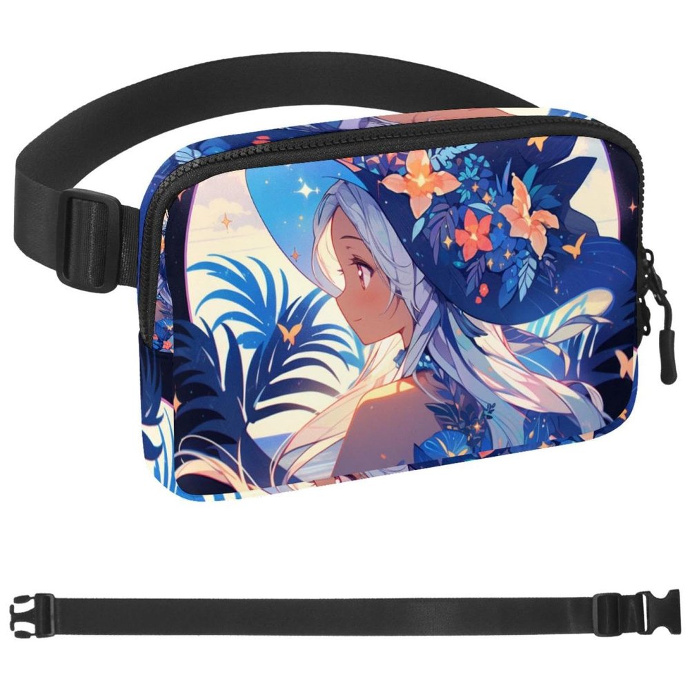 NineFit Basics Starry Sky Art Girl Pattern Crossbody Fanny Pack for Men&Women,Belt Bag for Travel Casual Walking Running Hiking Cycling, 1.5x9.0x5.9in/4x23x15cm