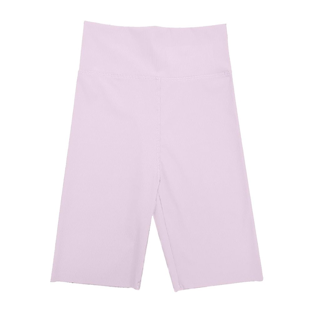 Children's Girl Outer Wear High Waist Yoga Shorts Thin Ice Silk Bottoming Five Points Pants for Baby (Purple, 5-6 Years)