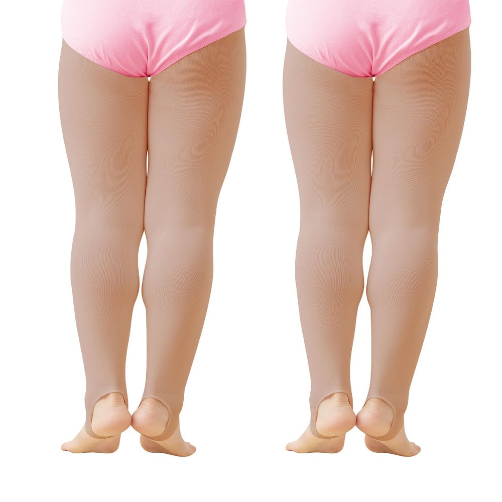 Dayrose Ballet Tights for Women, Tan Stirrup Tights for Women Dance, XX-Large, 2 Pairs/Pack