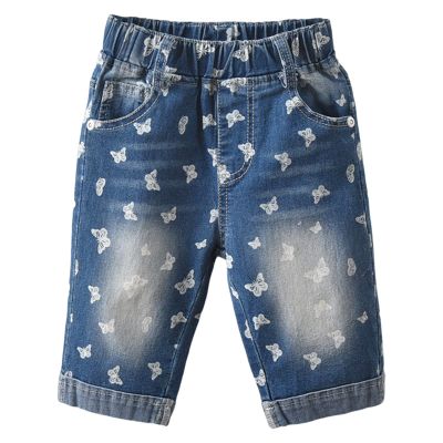 Toddler Girls Shorts Butterfly Prints Shorts Denim Shorts Kids Girls Casual Shorts Teen Girls (Blue, 18-24 Months)