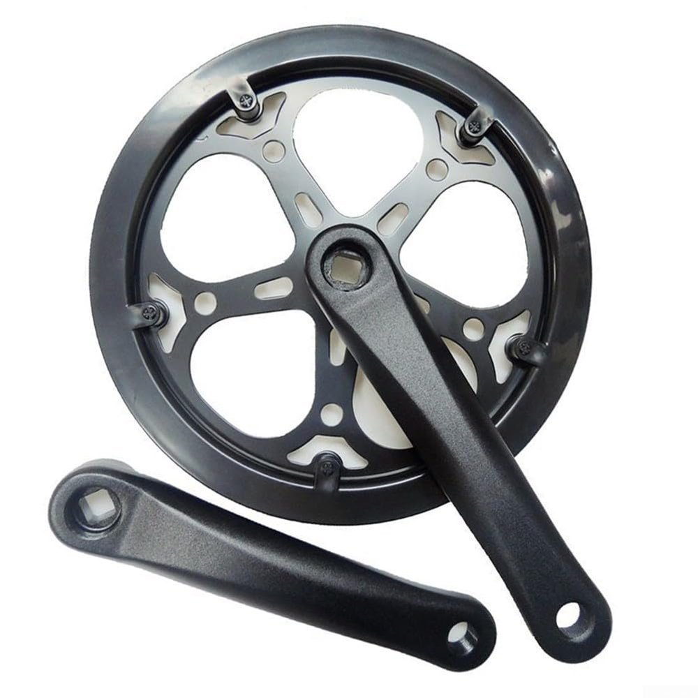 40T / 48T / 52T 170MM Single Speed Crankset, Square Hole Crankarms For MTB/Road Bike/Fixed Gear Bike/Mountain Bike Cycling Road Bike, Chain Guard Crankset, High Speed Chainring (48T)