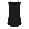 Borniu Womens Tank Tops Summer Loose Sleeveless Tops Scoop Neck Curved Hem Casual Flowy Shirt 2024 Outfits Clothes Black view 4