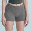 NUFIWI Women Knit Fold Over Shorts High Waist Slim Fit Stretchy Yoga Shorts Summer Casual Active Jogger Bottoms(Grey,Small) view 2