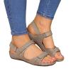 Comfortable Flat Sloping Heel Open Toe Casual Sandals Summer Breathable Women's Shoes Shower shoes (Grey, 12) view 2