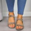 Comfortable Flat Sloping Heel Open Toe Casual Sandals Summer Breathable Women's Shoes Shower shoes (Grey, 12) view 3