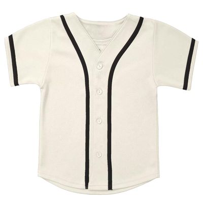 babyhealthy Kids Baseball Jersey Button Down Hip Hop Personalized Sport T Shirts Tops for Boys White
