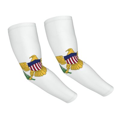ASYG Funny Us Virgin Islands Flag Sports Sun Protection Arm Sleeves Cooling Arm Sleeves for Men Women Adults