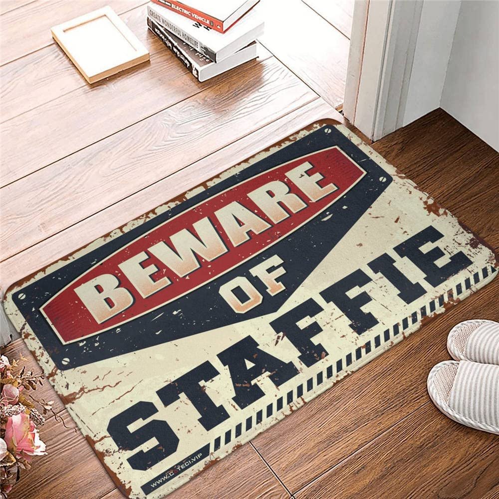 CDWS Bedroom Door Decorations Beware of Staffie Rug Retro Rug Fall Outdoor Decorations(Size:50X80CM)