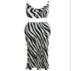 Pluto & Fox Women 2 Piece Pleated Beach Vacation Outfits Casual Sleeveless Crop Tops High Waisted Maxi Skirt Sets(US, Alpha, X-Large, Regular, Regular, Zebra Print)