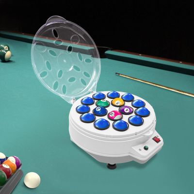 BANLICALI Pool Ball Cleaner 180W Automatic Billiard Ball Cleaner and Polisher, Cleanable 16 Billiards, Pool Ball Polisher Machine with 400ML Cleaning Fluid for Billiard Rooms Clubs White 110V