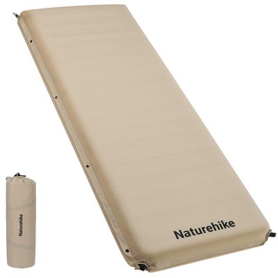 Naturehike 4"/10cm Ultra Thick Foam Self Inflating Sleeping Pad, R9.5 Patchwork Sleeping Mats with 75D Fabric, 4 Seasons Air Mattress for Camping, Travel, Car, Tent, Cot, Hiking