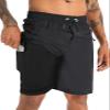 APTRO 2 in 1 Men's Swim Trunks 9" with Zipper Pockets Bathing Suit Built-in Board Shorts Swimwear Long Shorts Black 2X view 1