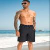 APTRO 2 in 1 Men's Swim Trunks 9" with Zipper Pockets Bathing Suit Built-in Board Shorts Swimwear Long Shorts Black 2X view 3