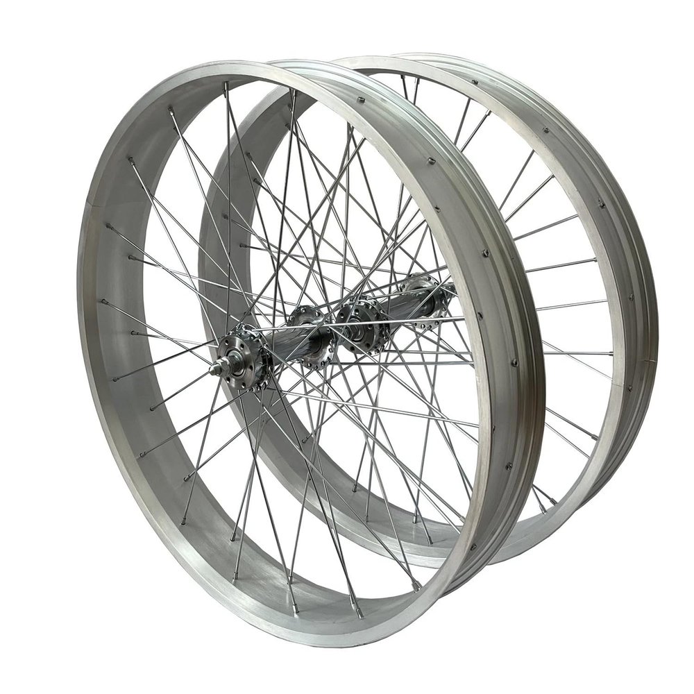26 inch x 4 Fat Tire Bike Rim Wheel Set 12 Gauge Heavy Duty 36 Spokes Wheelset Snow Beach Cruiser Bicycle Rims Set (Front & Rear) Disc Brake
