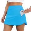 LouKeith Womens Tennis Skirt High Waist Golf Skorts Zipper Pockets Tummy Control Casual Workout Athletic Mini Skirt with Shorts Blue XL view 1