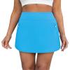 LouKeith Womens Tennis Skirt High Waist Golf Skorts Zipper Pockets Tummy Control Casual Workout Athletic Mini Skirt with Shorts Blue XL view 2