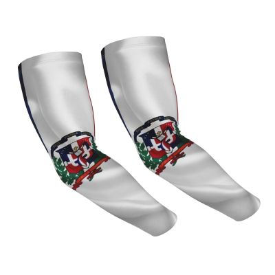 YSBYEIU Cute Dominican Flag Sun Protection Cooling Arm Sleeves for Men Women Sleeves for Golf,Fishing, Cycling, Hiking