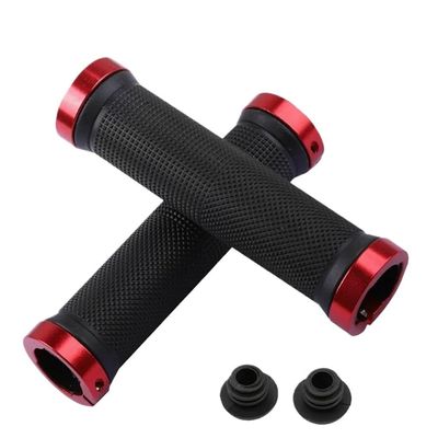 Handlebar Grips Empuaduras De Manillar para Ciclismo, 1 Par, Manillares De Goma Antideslizante para Bicicletas De Montaa Y Bicicletas Cross Con Ruedas Bike Handlebar(Color:A-red)