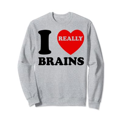 Funny I Love Brains Heart Brains Doctor Student Neuroscience Sweatshirt