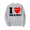 Funny I Love Brains Heart Brains Doctor Student Neuroscience Sweatshirt view 1