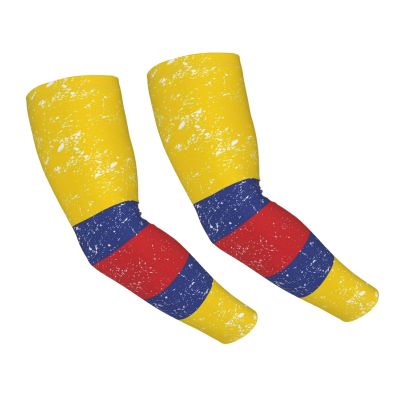 ASYG Cute Funny Colombia Flag Arm Sleeves Cooling Sun Protection Sports Arm Sleeves for Men and Women