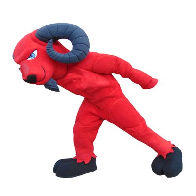 Cool Red Ram Mascot Costume Adult Size for Men & Women with Built-in Fan Inside the Head