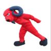 Cool Red Ram Mascot Costume Adult Size for Men & Women with Built-in Fan Inside the Head
