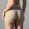 NUFIWI Women Knit Fold Over Shorts High Waist Slim Fit Stretchy Yoga Shorts Summer Casual Active Jogger Bottoms(Brown,Large) view 2