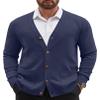 COOFANDY Men's Cardigan Sweater Long Sleeve Casual V Neck Button Down Knitted Sweater with Pockets Navy Blue view 1