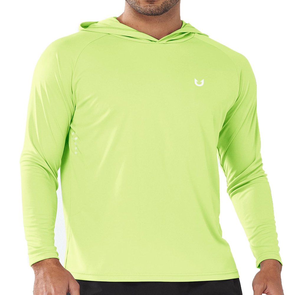 NORTHYARD Men's UPF 50+ Hoodie Shirts Long Sleeve Sun Protection Fishing Swim Beach UV SPF Rash Guard Quick Dry Lightweight LEMONYELLOW XL