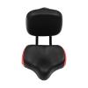 Bicycle Seat Cushion, Wide Soft Leather Cushion Liner with Adjustable Backrest Replacement, Comfortable, Replacement, Universal, Backrest Height Adjustable, Suitable for Bicycle, Tricycle (Black Red) view 1