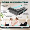 Air Tumble Track Mat, 16ft/20ft/10ft/13ft/6.6ft Inflatable Tumbling Track Mat for Gymnastics, 4/8in Thickness Gym Mats for Home Use/Training/Cheerleading/Yoga/Water with Electric Pump - Black & Green view 3