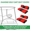 XUANYUDG0769 Golf Cart Front and Rear Seat Covers for EZGO TXT 1994-2013 OEM Ordinary Front Seat and Aftermarket Common Rear Seat Kits, No Stapler Vinyl Leather Diamond EZGO TXT Seat Covers view 2