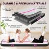 Air Tumble Track Mat, 13ft/10ft/16ft/20ft/6.6ft Inflatable Tumbling Track Mat for Gymnastics, 4/8in Thickness Gym Mats for Home Use/Training/Cheerleading/Yoga/Water with Electric Pump - Black & Pink view 3
