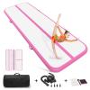 Air Tumble Track Mat, 20ft/16ft/13ft/10ft/6.6ft Inflatable Tumbling Track Mat for Gymnastics, 4/8in Thickness Gym Mats for Home Use/Training/Cheerleading/Yoga/Water with Electric Pump - Pink view 1