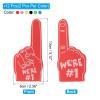 PATIKIL Mini Foam Fingers 5.1 Inch, 12 Pack We're #1 Cheerleading Foam Finger for Sports Fan Events Games Party Favors, Blue, Yellow, Green, Red, Back, Pink view 2