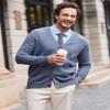COOFANDY Men's Cardigan Sweater Long Sleeve Casual V Neck Button Down Knitted Sweater with Pockets Blue view 3
