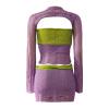 XUNRYAN Women Sequin Dresses Two Piece Outfits Sparkly Glitter Evening Party Knit Beach Coverup Concert Outfit Y2K Clothes view 4