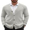 COOFANDY Men's Cardigan Sweater Long Sleeve Casual V Neck Button Down Knitted Sweater with Pockets Light Grey view 1