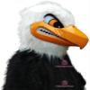 Long Fur Fierce Hawk Eagle Mascot Costume Adult Size for Men & Women with Built-in Fan Inside the Head view 2