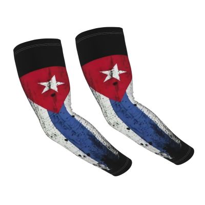 ASYG Cute Funny Cuba Flag Arm Sleeves for Men and Women Cooling Sports Sun Sleeve for Traveling,Walking,Golf