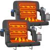 Suteck 2 pcs Dual-Sided Heated Stadium Seats for Bleachers with Back Support, 21" Portable Heated Bleacher Seat with Backrest, 3 Heat Levels, 5 Pockets  Ideal for Outdoor Stadiums and Events - Black view 1