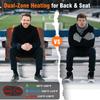 Suteck 2 pcs Dual-Sided Heated Stadium Seats for Bleachers with Back Support, 21" Portable Heated Bleacher Seat with Backrest, 3 Heat Levels, 5 Pockets  Ideal for Outdoor Stadiums and Events - Black view 3