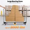 U-Boat Dolly 2000LB Capacity, 64x16 Inch Heavy Duty Platform Truck with 6 Wheels & Removable Side Rails, Industrial Utility Cart for Warehouse Warehouse Loading Dock Moving, Gray Steel Hand Truck view 2