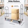 U-Boat Dolly 2000LB Capacity, 64x16 Inch Heavy Duty Platform Truck with 6 Wheels & Removable Side Rails, Industrial Utility Cart for Warehouse Warehouse Loading Dock Moving, Gray Steel Hand Truck view 3