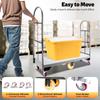 U-Boat Dolly 2000LB Capacity, 64x16 Inch Heavy Duty Platform Truck with 6 Wheels & Removable Side Rails, Industrial Utility Cart for Warehouse Warehouse Loading Dock Moving, Gray Steel Hand Truck view 4