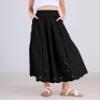 chouyatou Women's Lace Embroidery Eyelet Boho Skirt High Elastic Waisted Flowy Swing Midi Long Skirt (Small, Black) view 2