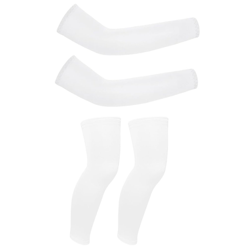 GREUS Kids Sun Protection Cooling Arm & Leg Sleeves Set, Ice Silk Arm Guards Leg Covers for Boys Girls Cycling, Outdoor Sports